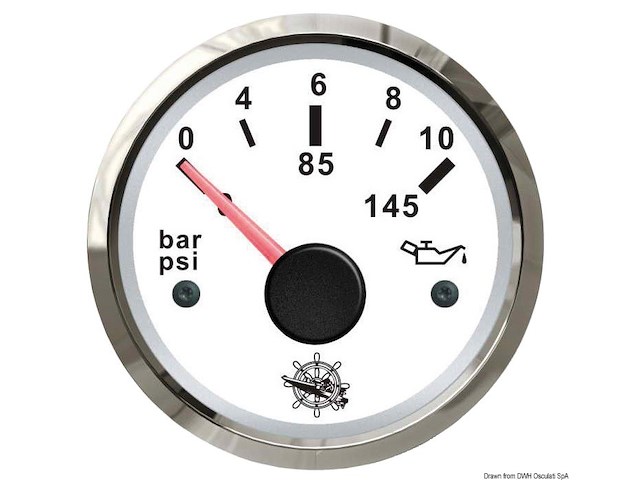Indicatore pressione olio 0-10 bar bianco/lucida