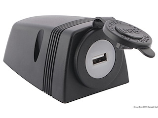 Presa USB con carenatura per fissaggio su piano