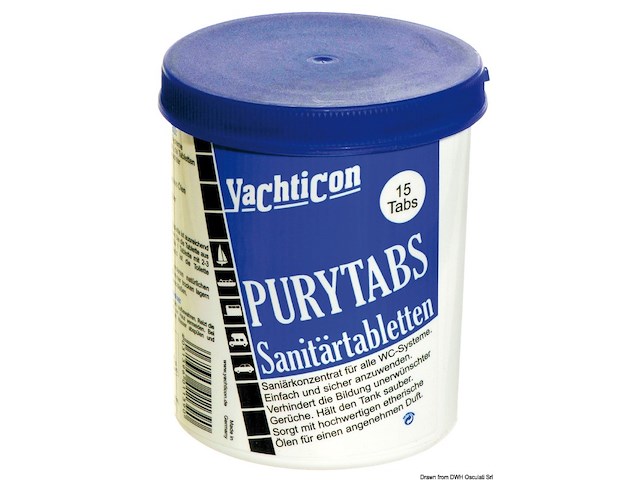 Pastiglie sanitarie per WC Pury Tabs YACHTICON
