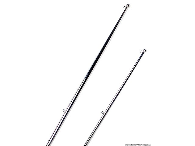 Asta bandiera inox con pallina 750 mm