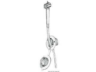 Doccia a pulsante bianca tubo PVC 2,5 m a parete