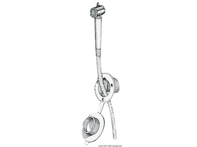 Doccia a pulsante bianca tubo PVC 2,5 m a parete