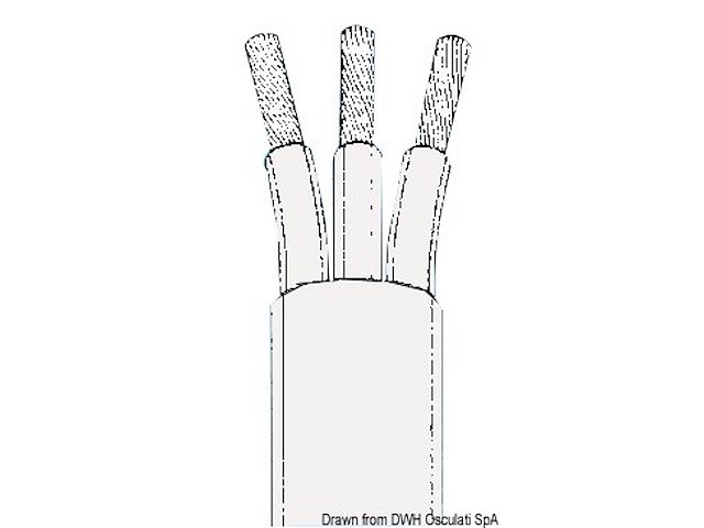 Cavo tripolare grigio 4 mm²