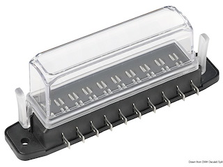 Scatola portafusib. lamellari alta imper. 10 posti