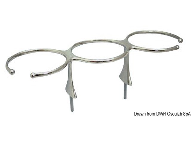 Porta bicchieri inox triplo