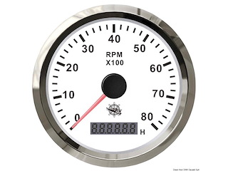 Contagiri 0-8000 RPM bianco/lucida