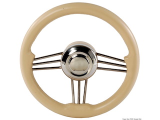 Volante inox+poliuretano crema 350 mm