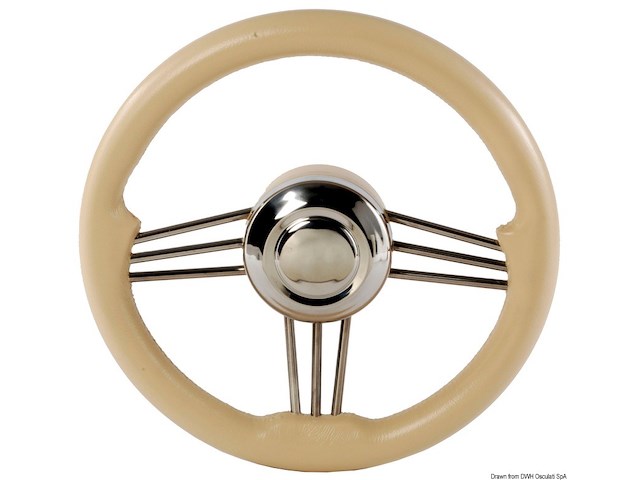 Volante inox+poliuretano crema 350 mm