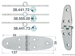 Cerniera inox rovesciata 137x39 mm