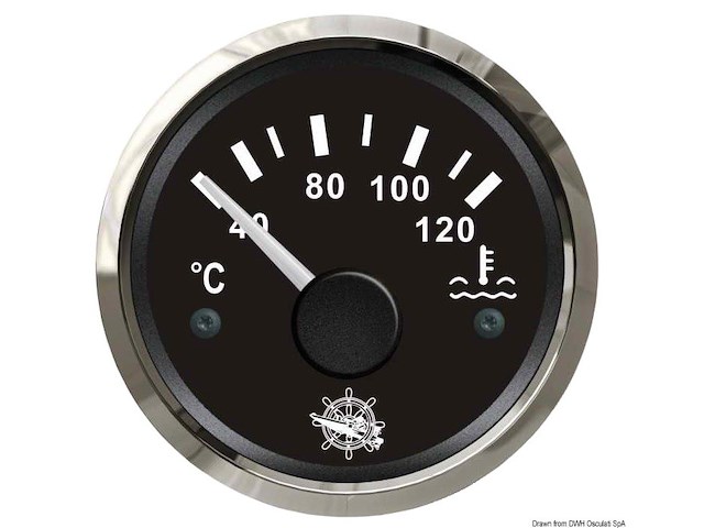 Indicatore temperaura acqua 40/120° nero/lucida
