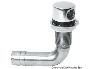Sfiato inox 90° 16 mm