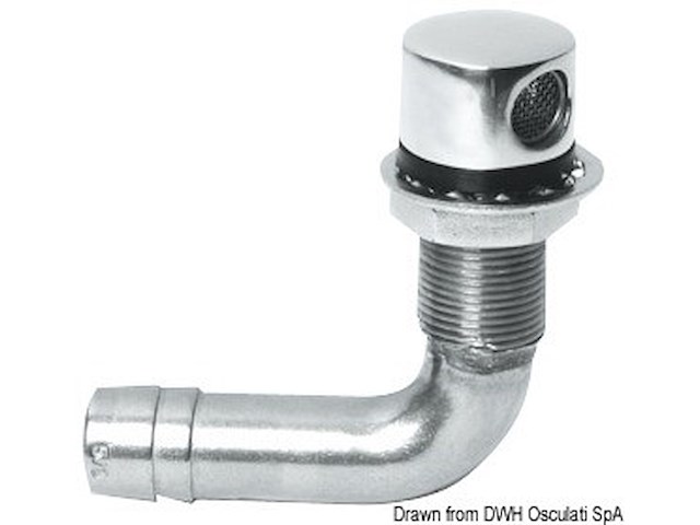 Sfiato inox 90° 16 mm
