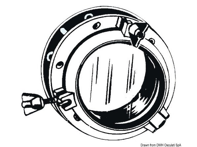 Oblò nylon tondo nero 220 mm