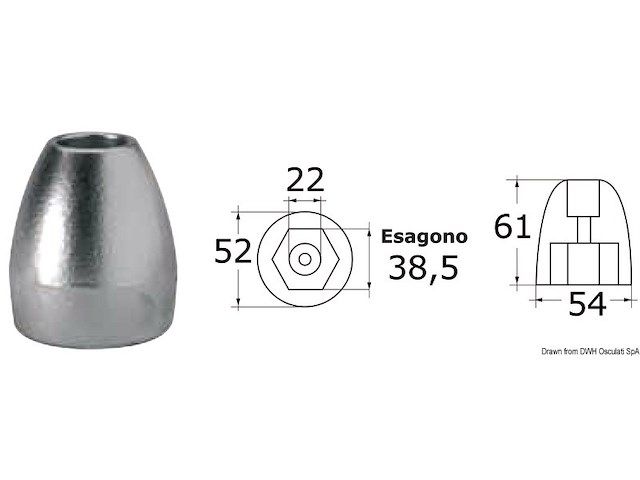 Anodo alluminio ogiva Bravo III