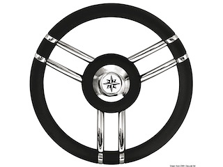 Volante Apollo inox+poliuretano Ø 350 mm nero