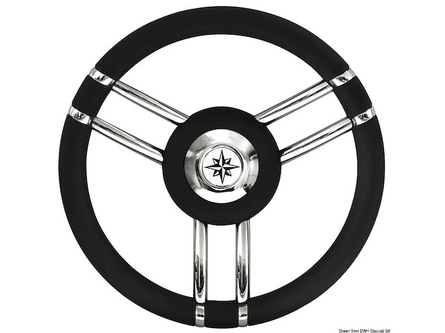 Volante Apollo inox+poliuretano Ø 350 mm nero