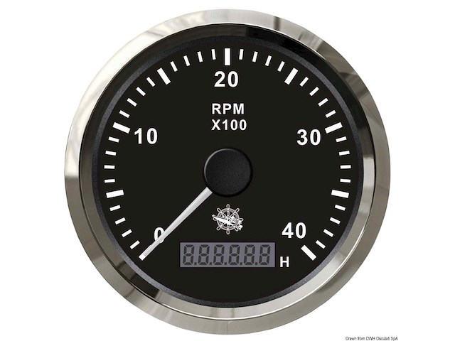 Contagiri 0-4000 RPM nero/lucida