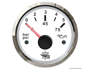 Indicatore pressione olio 0-5 bar bianco/lucida