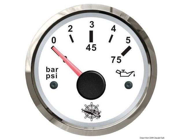 Indicatore pressione olio 0-5 bar bianco/lucida