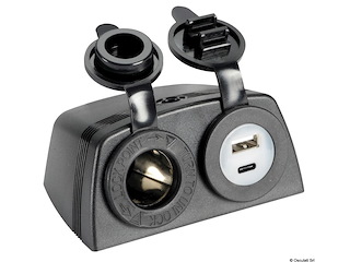 Presa accendisigari + USB-A + USB-C con carenatura
