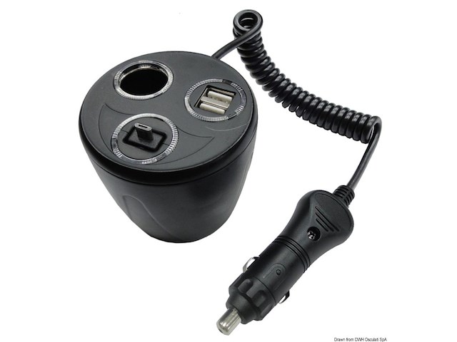 Prolunga e presa corrente + doppio USB + micro USB