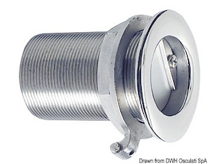 Scarico a mare inox 2"