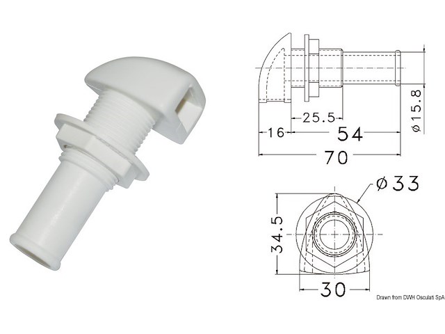 Sfiato in plastica Ø 16 mm