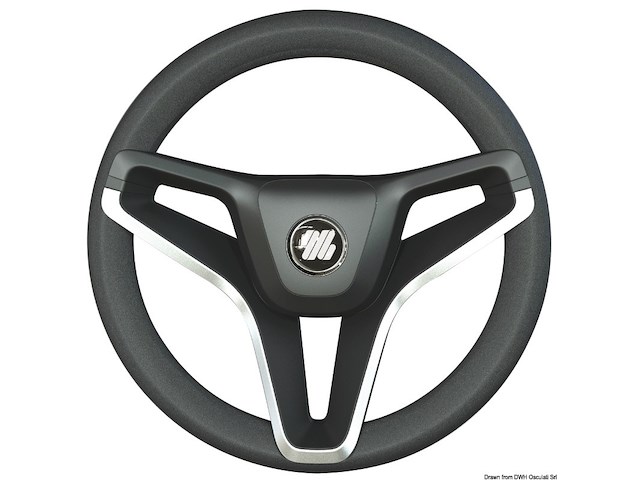 Volante Portofino nero 350mm razze profilo oro