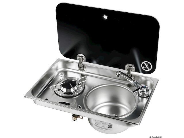 Piano cottura 1 fuoco - lavello DX con miscelatore