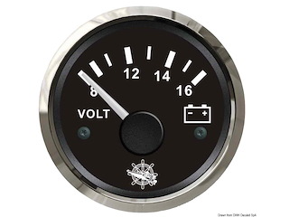 Voltmetro 8/16 V nero/lucida