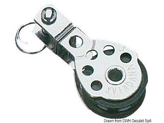 Bozzello 1 puleggia su sfere girevole 8x25