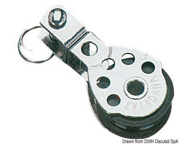 Bozzello 1 puleggia su sfere girevole 8x25