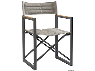 Sedia pieghevole alluminio teak ARC The Square grigia