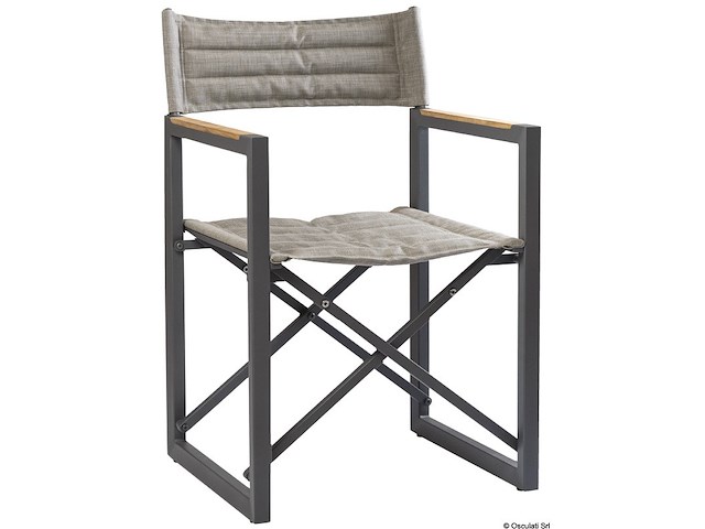 Sedia pieghevole alluminio teak ARC The Square grigia