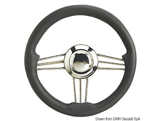 Volante inox+poliuretano grigio 350 mm