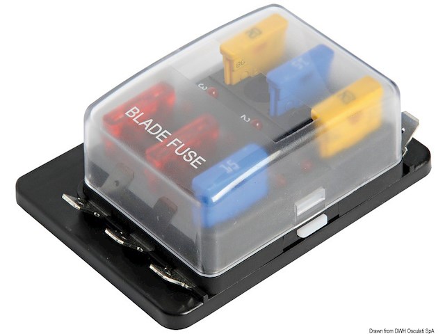 Scatola portafusibili con spie 6 sedi