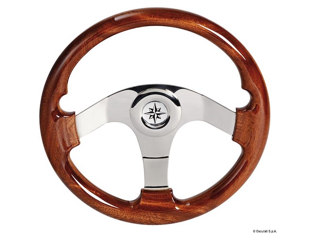 Volante iroko 3 razze inox 350 mm