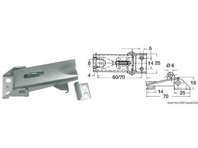 Chiusura a leva regol. 70x25mm