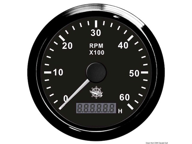 Contagiri 0-6000 RPM nero/nera