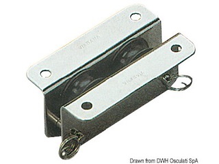 Bozzello inox incasso 2 pulegge 25x8