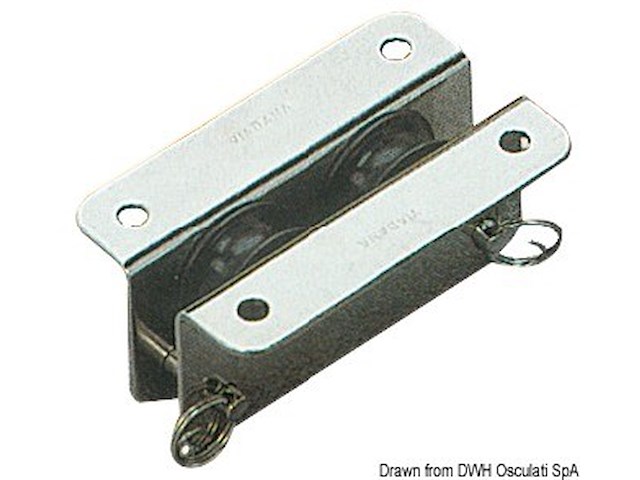 Bozzello inox incasso 2 pulegge 25x8