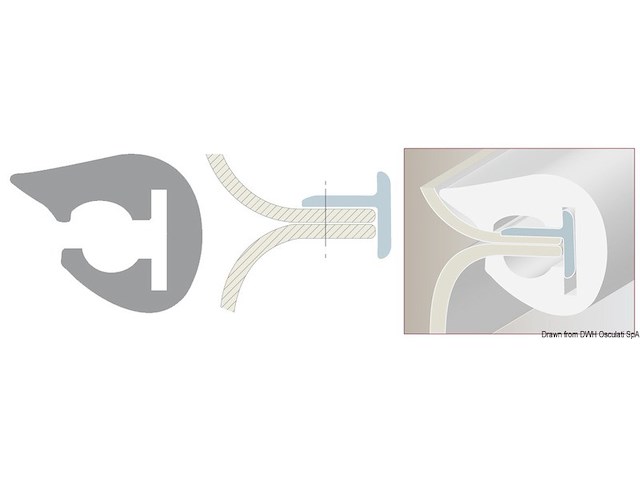 Profilo parabordo PVC 36 x 38 mm nero