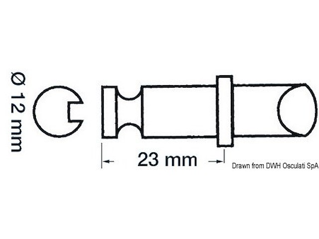 Scalmo ottone cromato per canotti Bat e Lomac