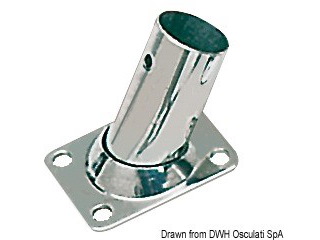 Basetta rettangolare inox 60° 25 mm