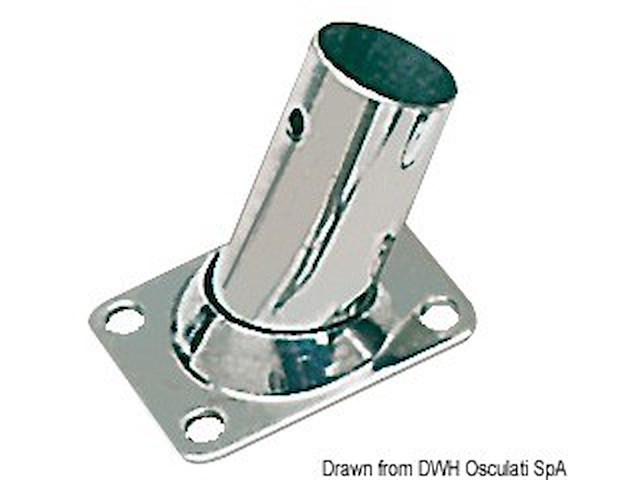 Basetta rettangolare inox 60° 25 mm