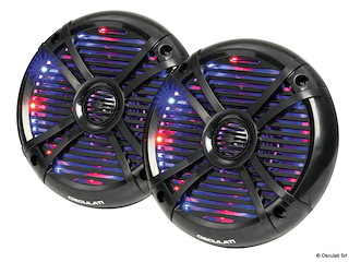 Coppia di casse a due vie con LED RGB progr. 5,25'' nere