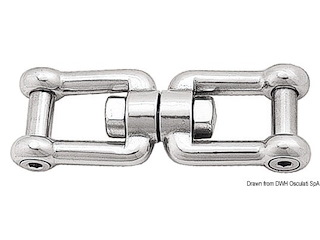 Girella inox grillo/grillo con perno a filo 6 mm