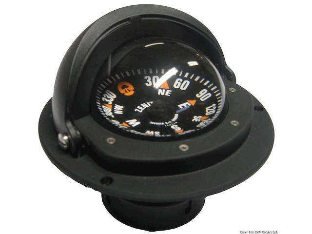 Bussola Riviera 3" con coperchio nera/nera