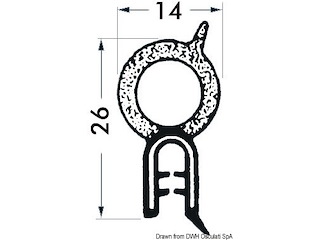 Profilo PVC per bordare nero 50 m