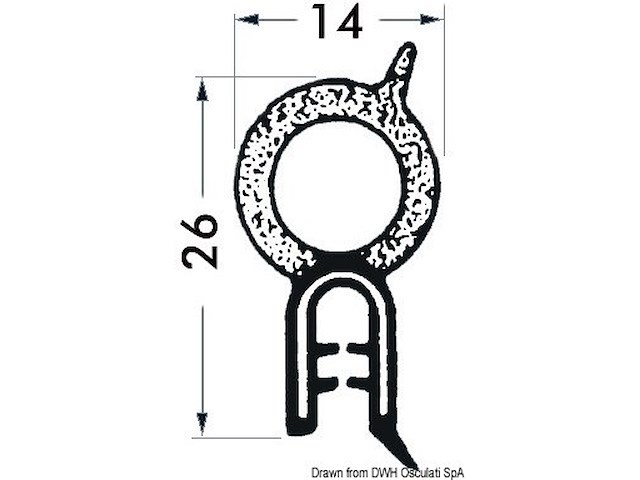 Profilo PVC per bordare nero 50 m